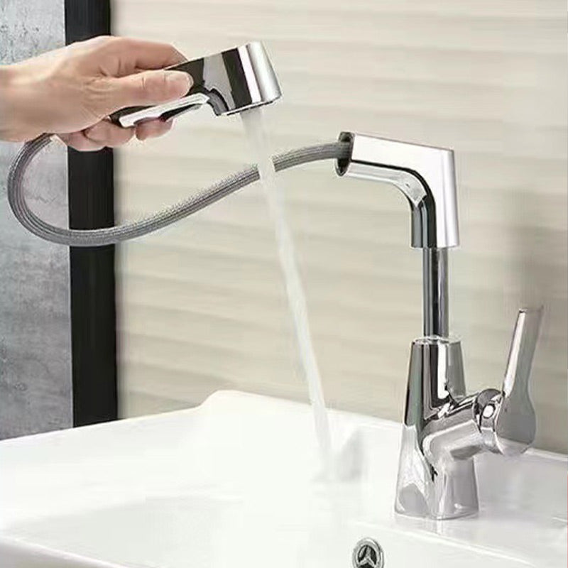 Modern Bathroom Basin Tap with Pull Out Spray Head