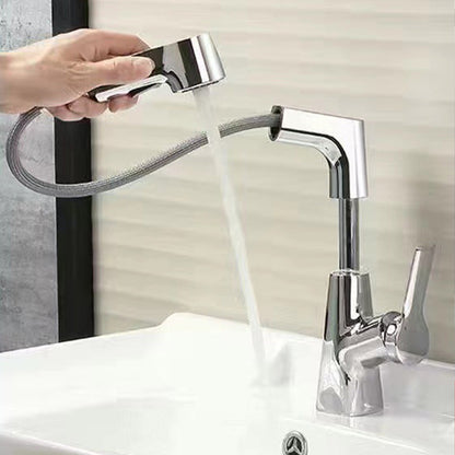 Modern Bathroom Basin Tap with Pull Out Spray Head