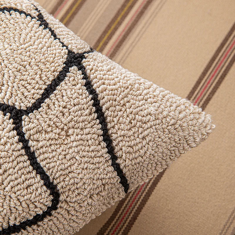 Modern Geometric Tufted Cushion Cover with Textured Design