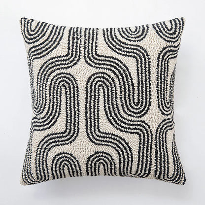 Modern Geometric Tufted Cushion Cover with Textured Design