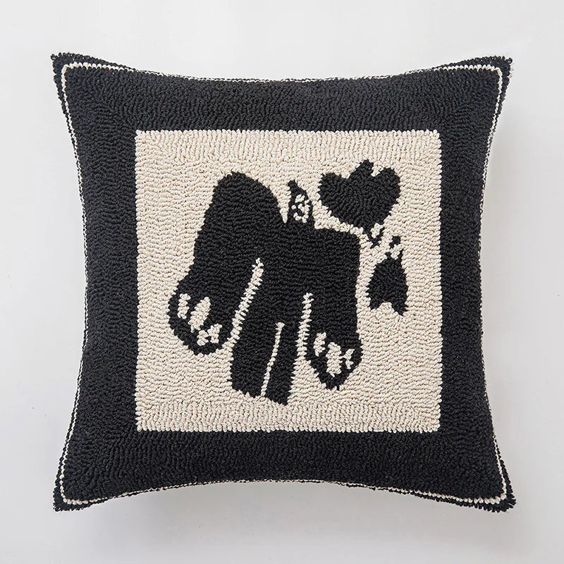 Modern Geometric Tufted Cushion Cover with Textured Design