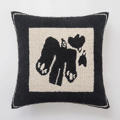 Modern Geometric Tufted Cushion Cover with Textured Design