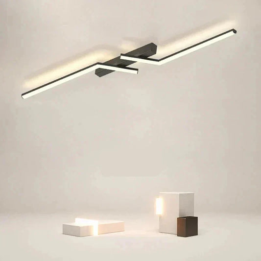 Moderne LED Linien-Deckenleuchte Aufbaustrahler minimalistisch energieeffiziente Deckenlampe