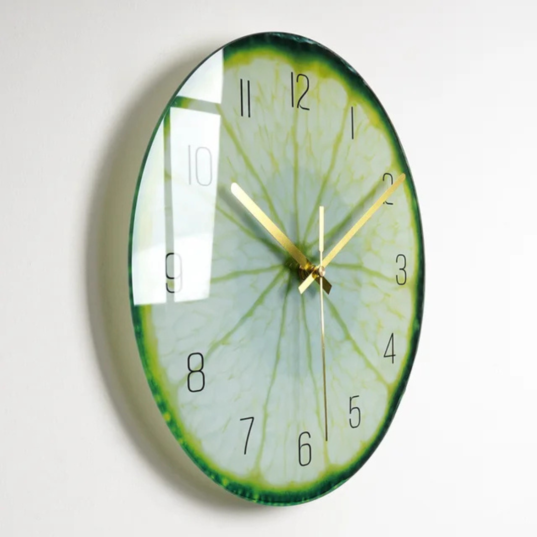 Modern Large Glass Wall Clock with Minimalist Design for Elegant Kitchen and Living Room Decor