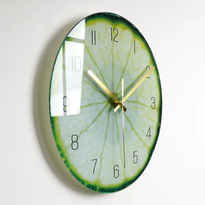 Modern Large Glass Wall Clock with Minimalist Design for Elegant Kitchen and Living Room Decor