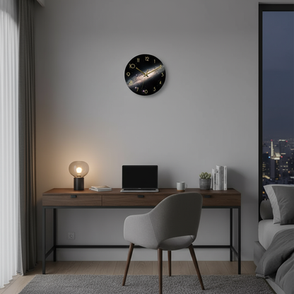 Modern Large Glass Wall Clock with Minimalist Design for Elegant Kitchen and Living Room Decor