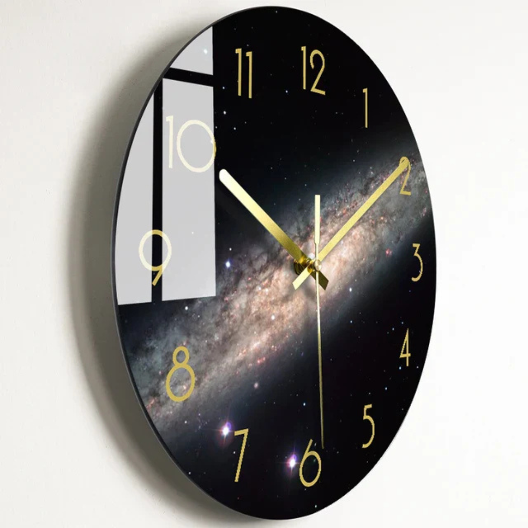 Modern Large Glass Wall Clock with Minimalist Design for Elegant Kitchen and Living Room Decor