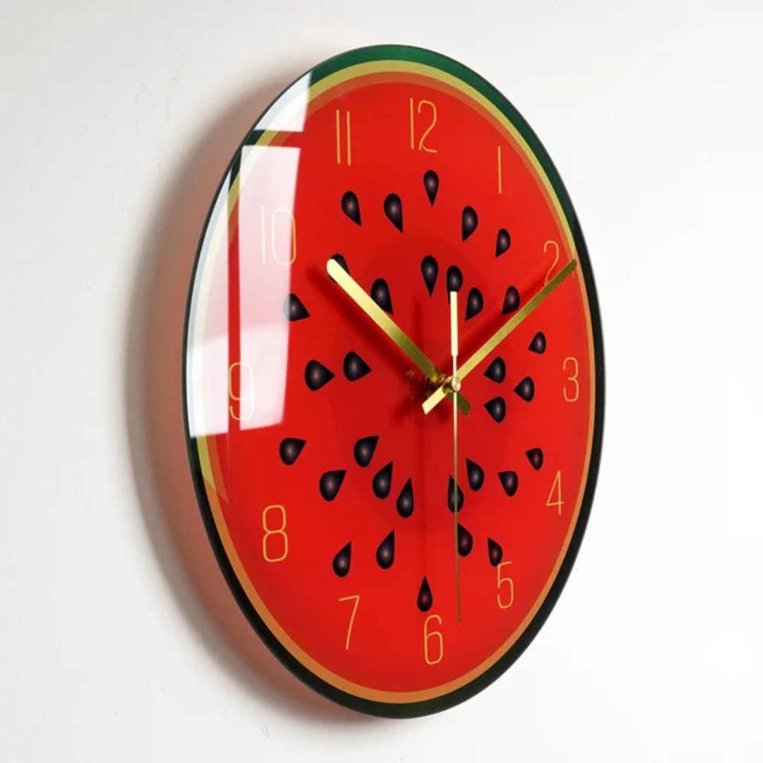 Modern Large Glass Wall Clock with Minimalist Design for Elegant Kitchen and Living Room Decor