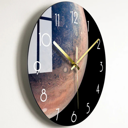 Modern Large Glass Wall Clock with Minimalist Design for Elegant Kitchen and Living Room Decor