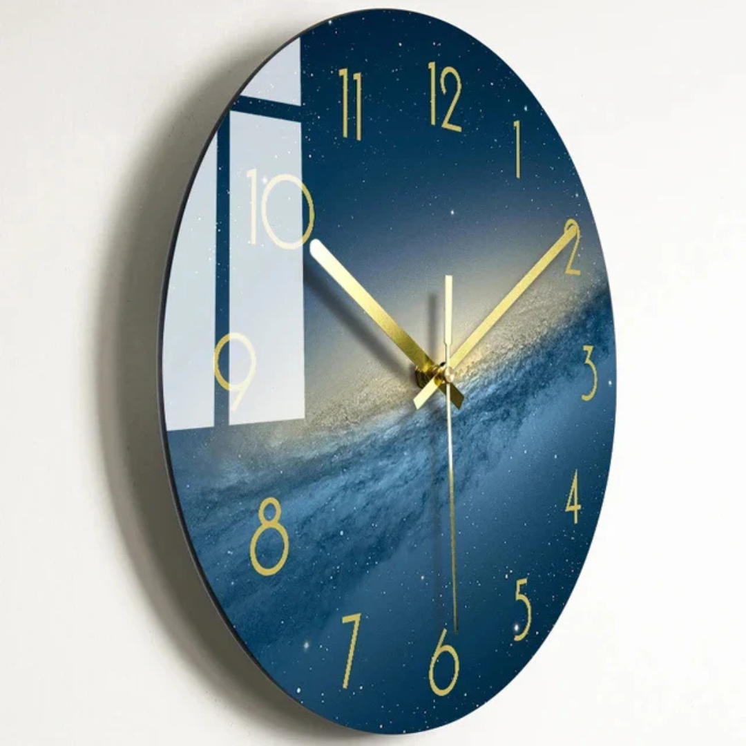 Modern Large Glass Wall Clock with Minimalist Design for Elegant Kitchen and Living Room Decor