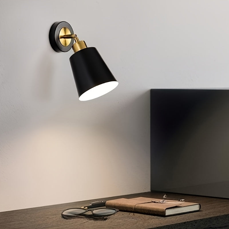 Nowoczesny metalowy kinkiet ścienny E27, regulowana lampa z żeliwa do wnętrz