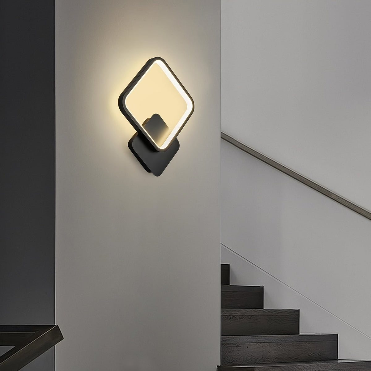 Moderne vierkante led-wandlamp, 14W, dimbaar licht met drie tinten
