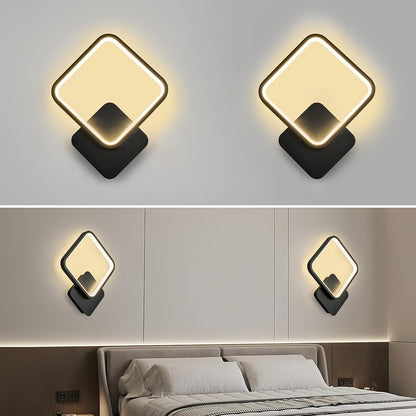 Moderne vierkante led-wandlamp, 14W, dimbaar licht met drie tinten