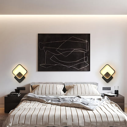 Moderne vierkante led-wandlamp, 14W, dimbaar licht met drie tinten