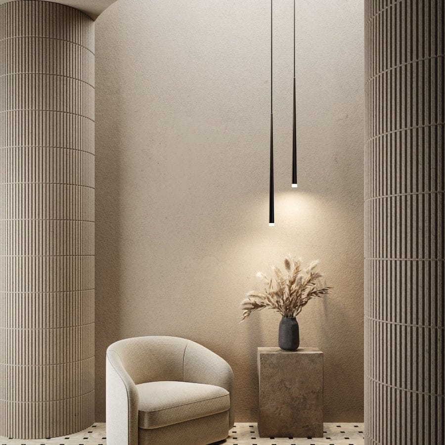 Modern Teardrop Pendant Light with Warm White LED and Adjustable Cable