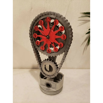 Modern Wall Clock with Moving Gear Mechanism