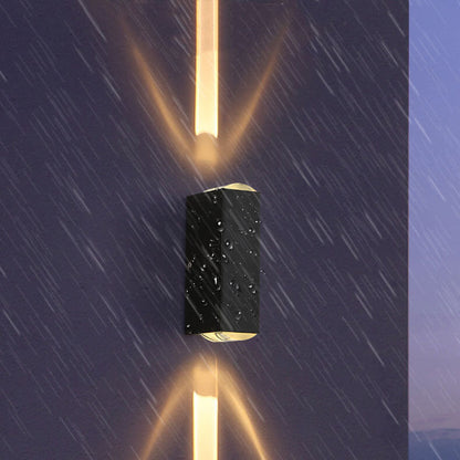 Moderne vandtæt LED udendørs væglampe rektangulært aluminiumsarmatur