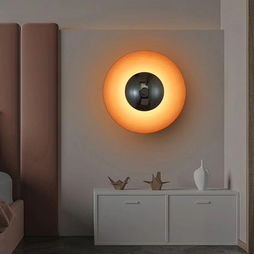 Modern Round LED Wall Lamp with Adjustable Lighting and Multiple Color Options