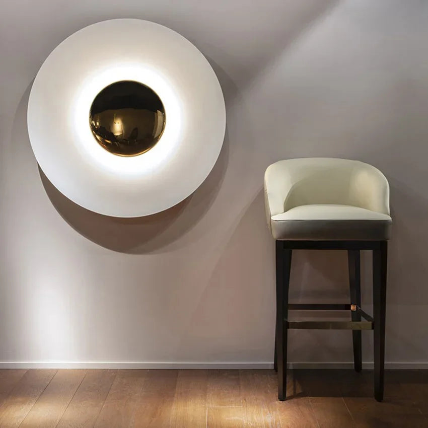 Modern Round LED Wall Lamp with Adjustable Lighting and Multiple Color Options