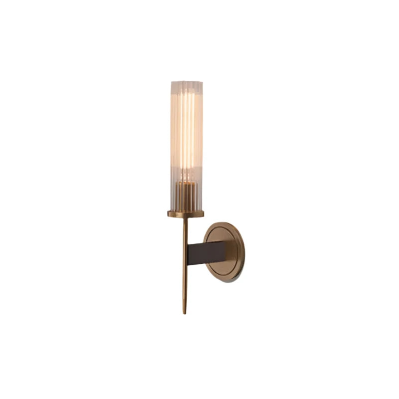 Möni Ribbed Glass Wall Lamp – Modern Brass Finish Indoor Light