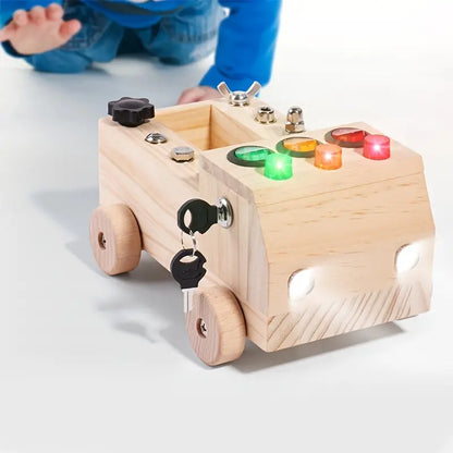 Montessori Busy Board Træ Læringslegetøj til Børn
