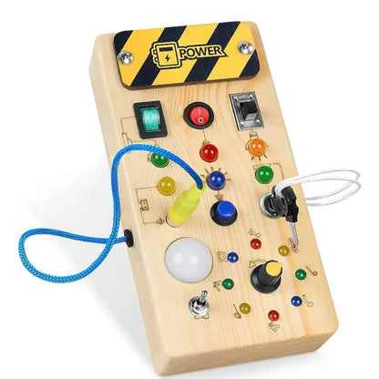 Montessori LED Busy Board Sensorisches Aktivitätsspielzeug für Kleinkinder  