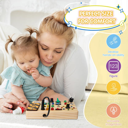 Montessori tablica aktywności dla maluchów z podświetleniem, zabawka edukacyjna dla dzieci w wieku 1-6 lat  