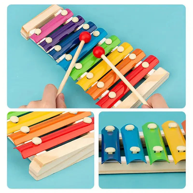 Montessori Holz-Babys-Spielset 5 in 1 Lern- und sensorisches Spielset  