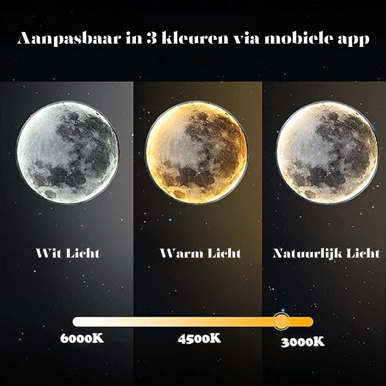 Månevæglampe med justerbar LED-glød til stemningsfuld belysning i hjemmet