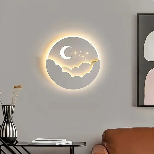 Mond- und Sterne LED-Wandlampe, gemütliches Nachtlicht