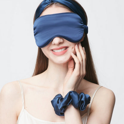 Slaapmasker van moerbeizijde met verstelbare band en volledig lichtwerend ontwerp