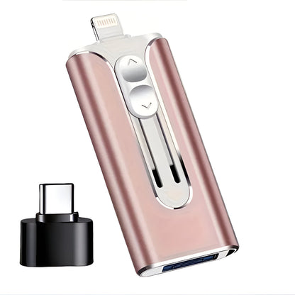 USB-flashdrev med flere stik til filopbevaring på telefon og computer