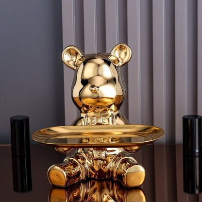 Multifunctional Metal Piggy Bank – Bear Design with Decorative Display Shelf