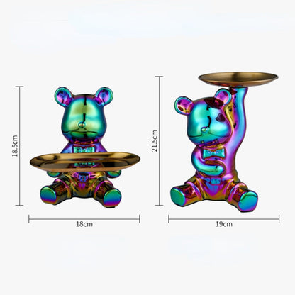 Multifunctional Metal Piggy Bank – Bear Design with Decorative Display Shelf