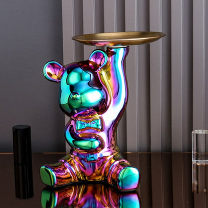 Multifunctional Metal Piggy Bank – Bear Design with Decorative Display Shelf
