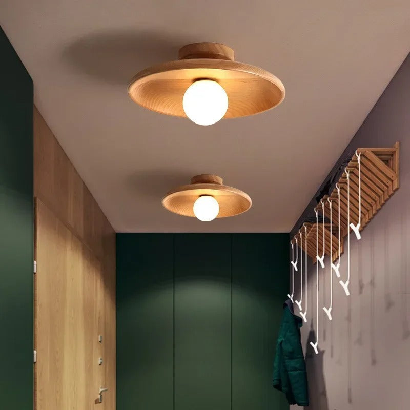 Naturalna drewniana lampa sufitowa minimalistyczna lampa wisząca