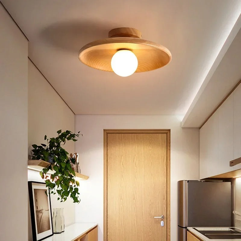 Naturalna drewniana lampa sufitowa minimalistyczna lampa wisząca