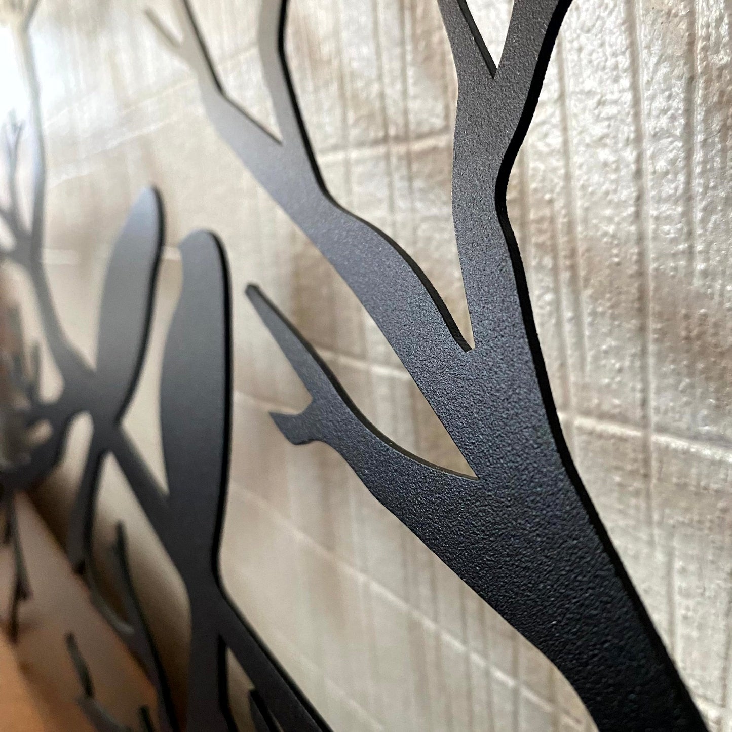 NatureCraft Moderne Metall-Wandkunst Vogeldesign Schwarze Geometrische Wohnkultur