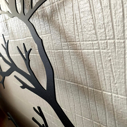 NatureCraft Moderne Metall-Wandkunst Vogeldesign Schwarze Geometrische Wohnkultur