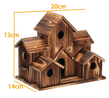 NatureNest handgefertigtes Holz-Vogelhaus für Gartenwildtiere und Außendekoration