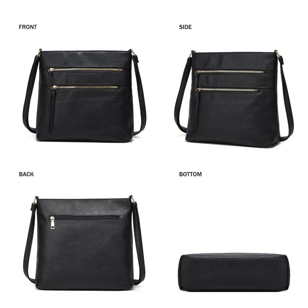Nina ægte læder crossbody taske elegant kompakt skuldertaske