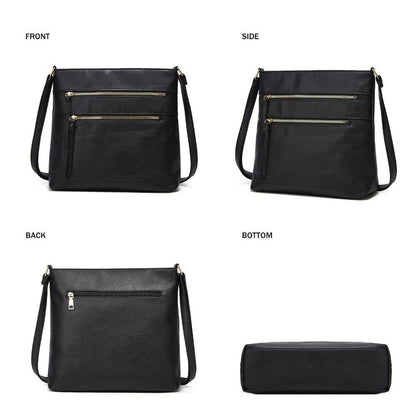 Nina ægte læder crossbody taske elegant kompakt skuldertaske