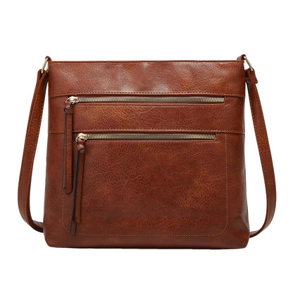 Nina ægte læder crossbody taske elegant kompakt skuldertaske
