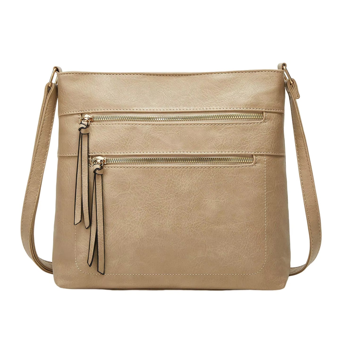 Nina ægte læder crossbody taske elegant kompakt skuldertaske