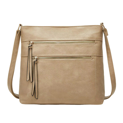 Nina ægte læder crossbody taske elegant kompakt skuldertaske