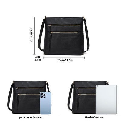 Nina ægte læder crossbody taske elegant kompakt skuldertaske