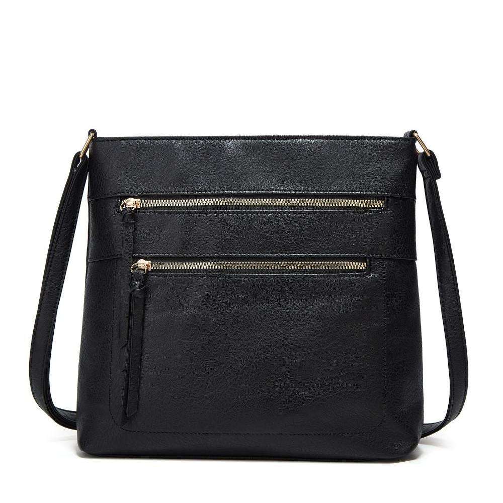 Nina ægte læder crossbody taske elegant kompakt skuldertaske