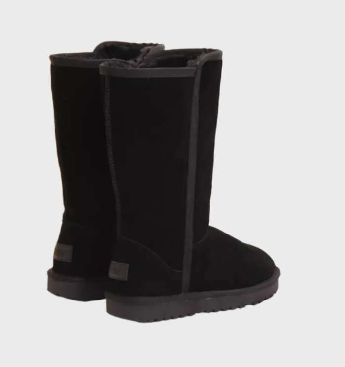 Nina Suede Sheepskin Boots Warm Waterproof with Side Zipper