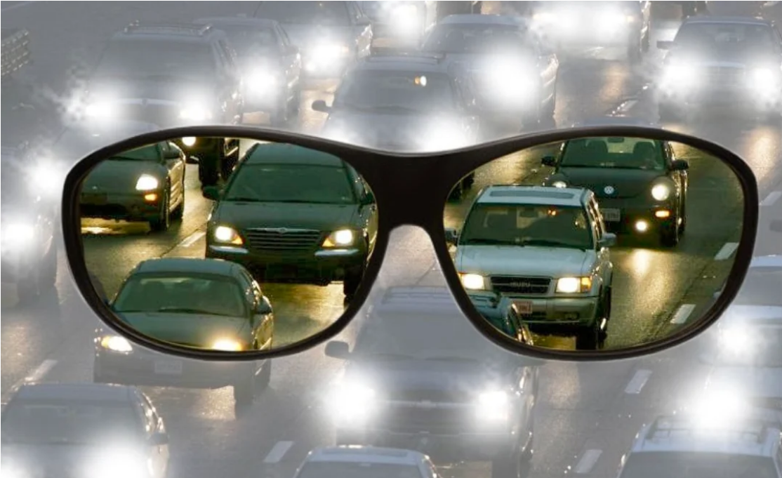 NoctiVision Nachtsichtbrille mit blendfreien Gläsern für klarere und sicherere Nachtsicht  