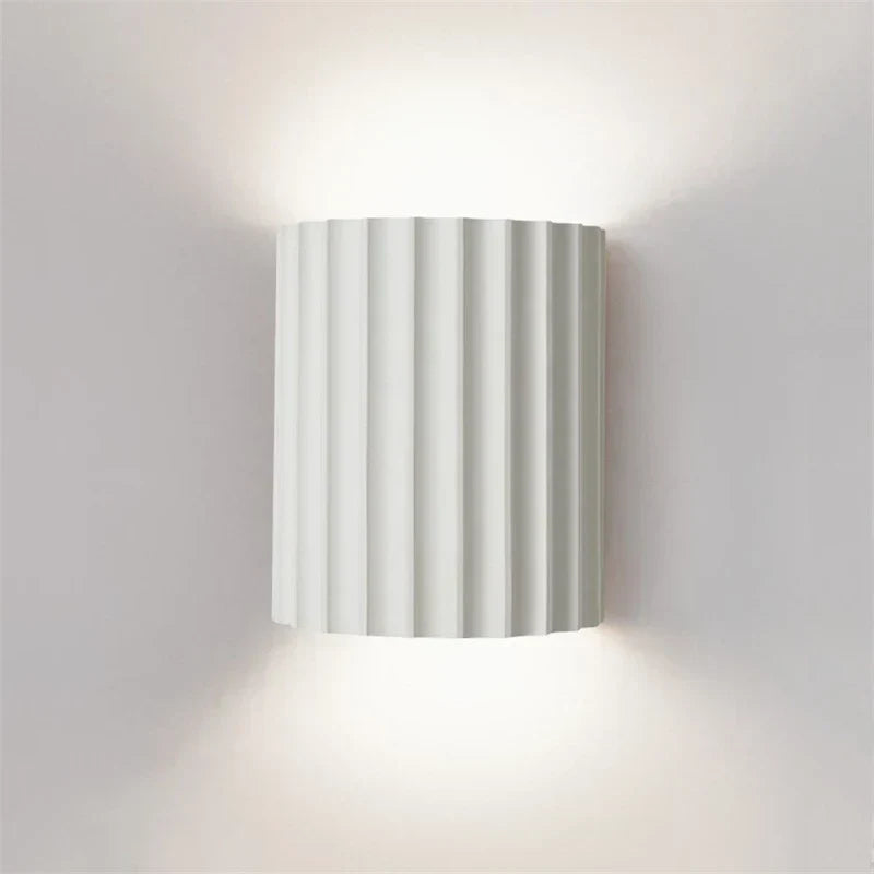 Nordic Resin Wall Lamp Ribbed E27 Indoor Ambient Light